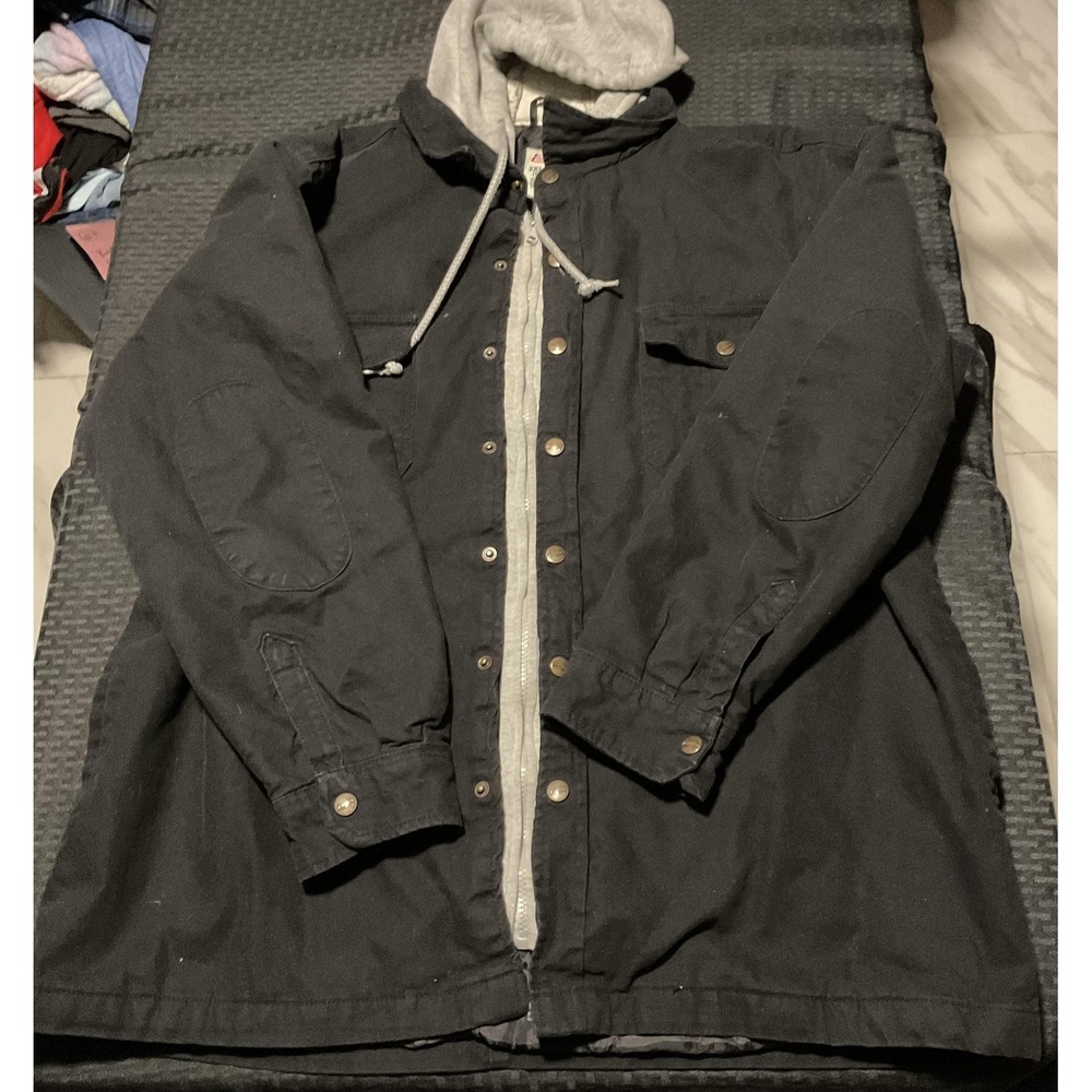 Dickies Parka Jacket Mens 2XL Black Hooded Canvas Workwear Insulated Coat